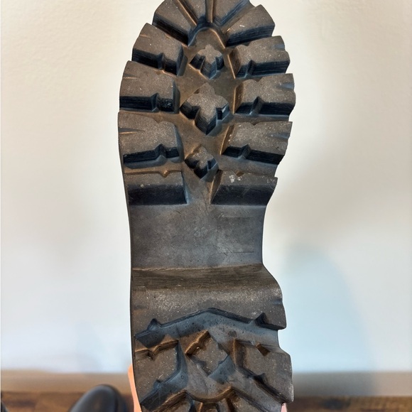 Cavalli Class Black Leather Chelsea Lug Booties with Gold Logo - Picture 9 of 9